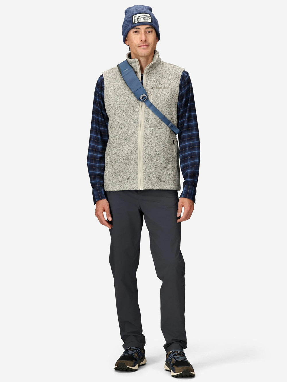 Drop Line Sweater Fleece Vest Birch Bark Heather Marmot