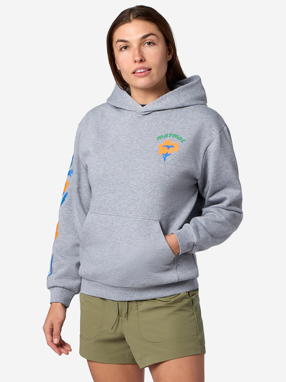 Born to Bloom Hoodie Grey Heather Marmot
