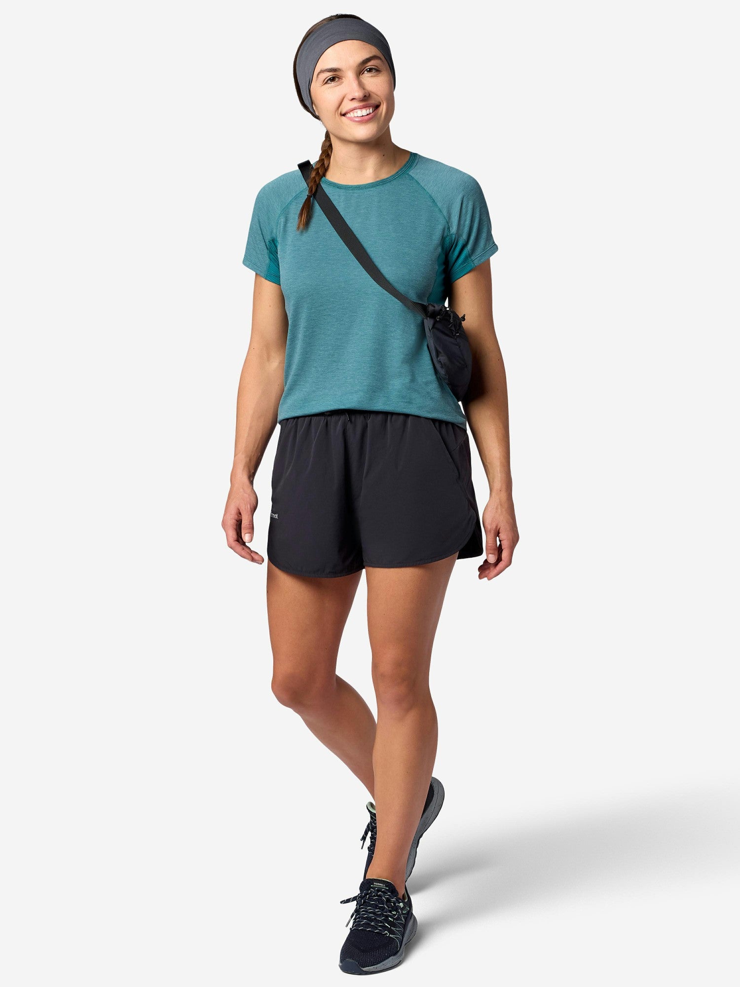 Uptrail Active Short-Sleeve Shirt Emerald Blue Marmot