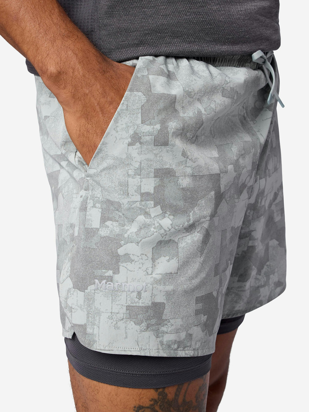 Unpaved Lined Active Short 5" Boulder Crack Map Camo Marmot