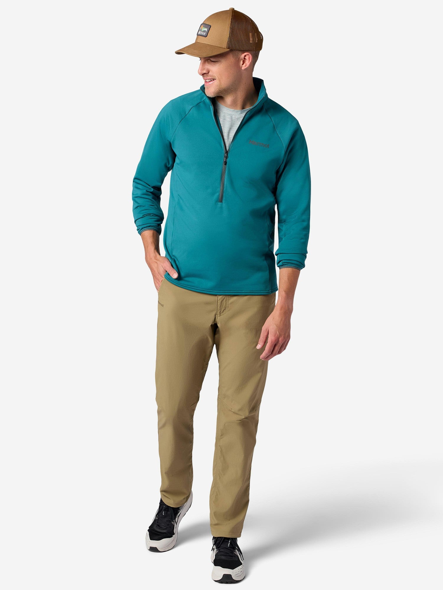 Leconte Tech Grid Fleece Half-Zip Emerald Blue Marmot