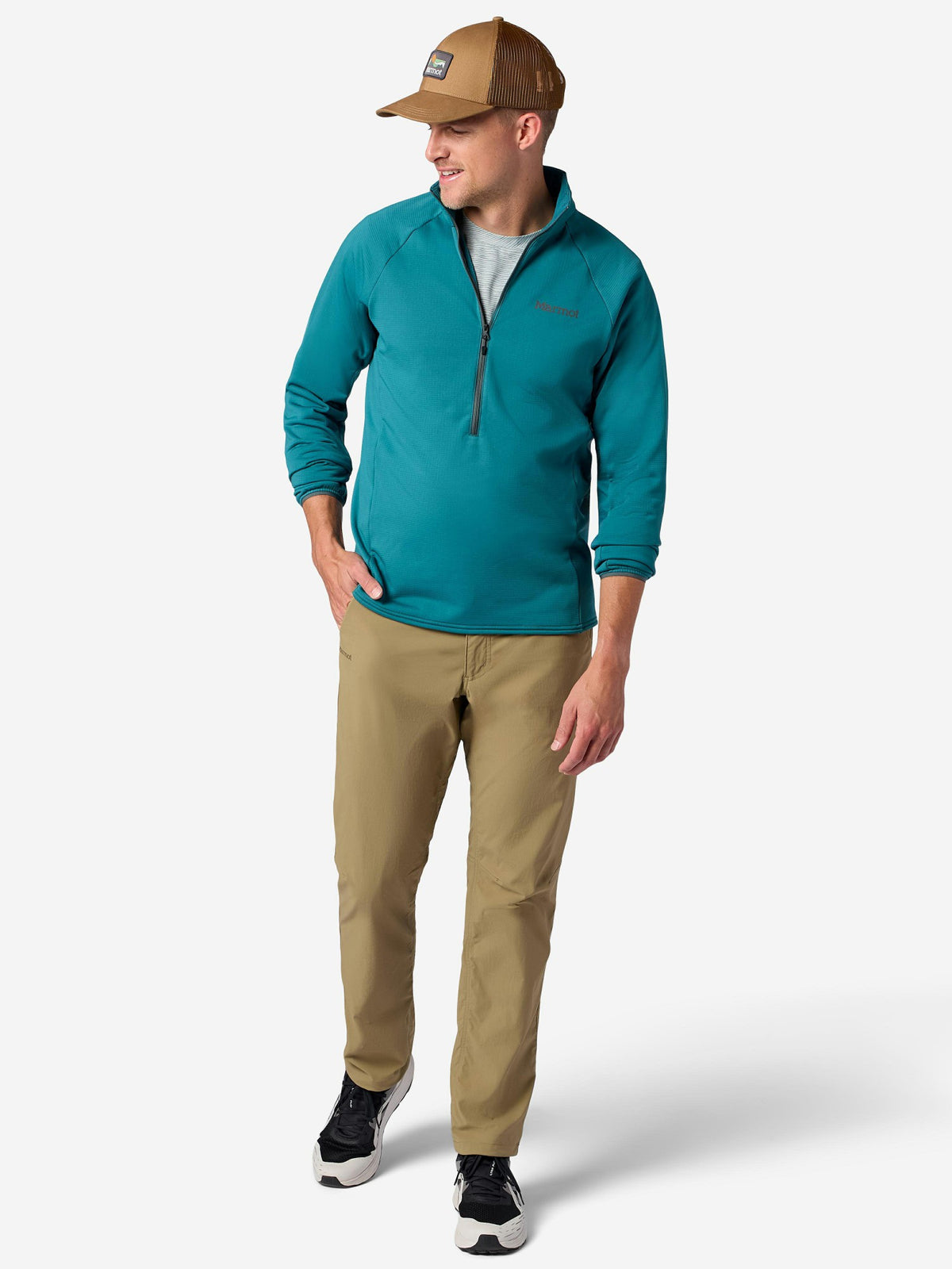 Leconte Tech Grid Fleece Half-Zip Emerald Blue Marmot