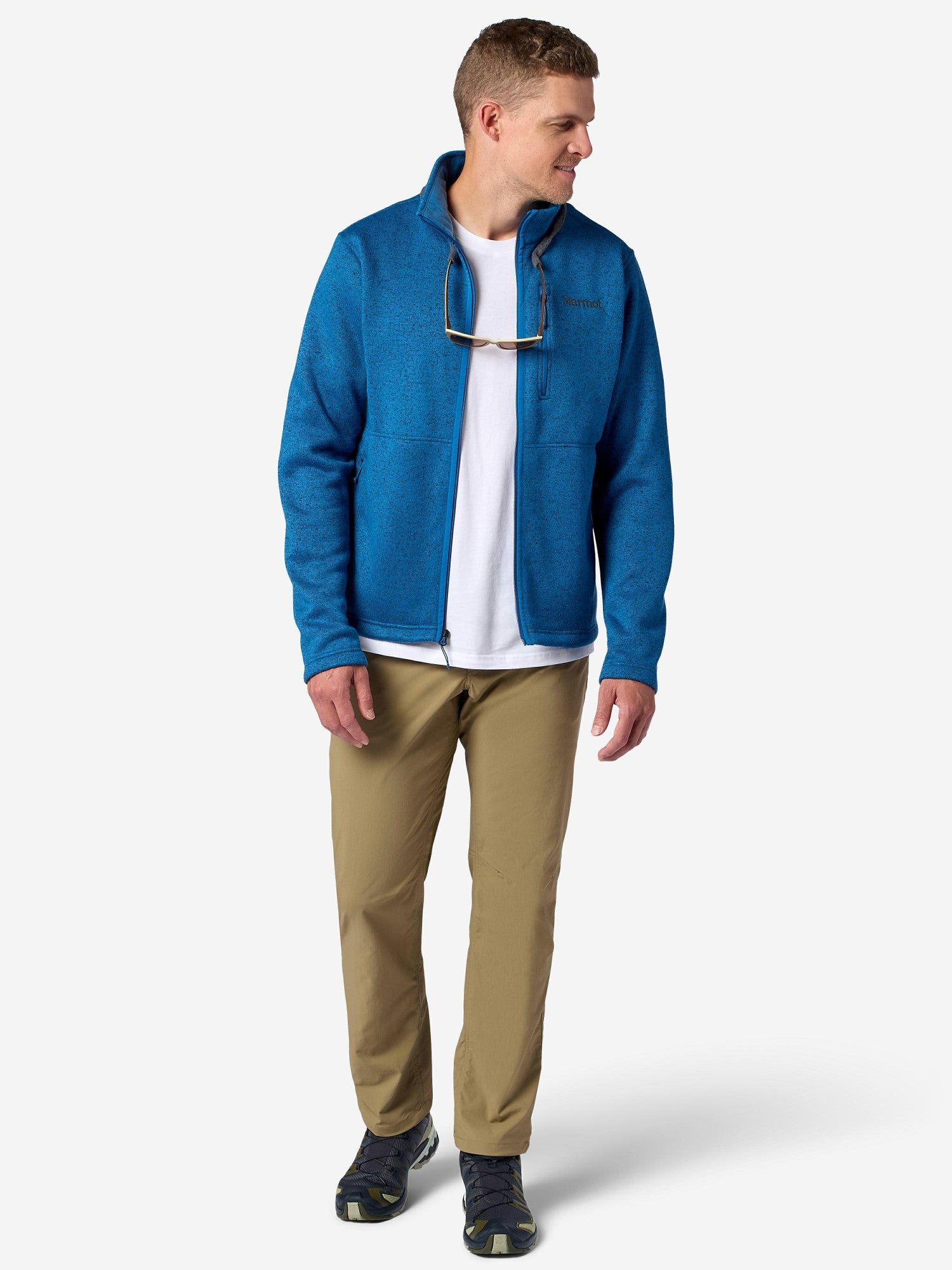Drop Line Sweater Fleece Full-Zip Jacket Nautical Blue Heather Marmot