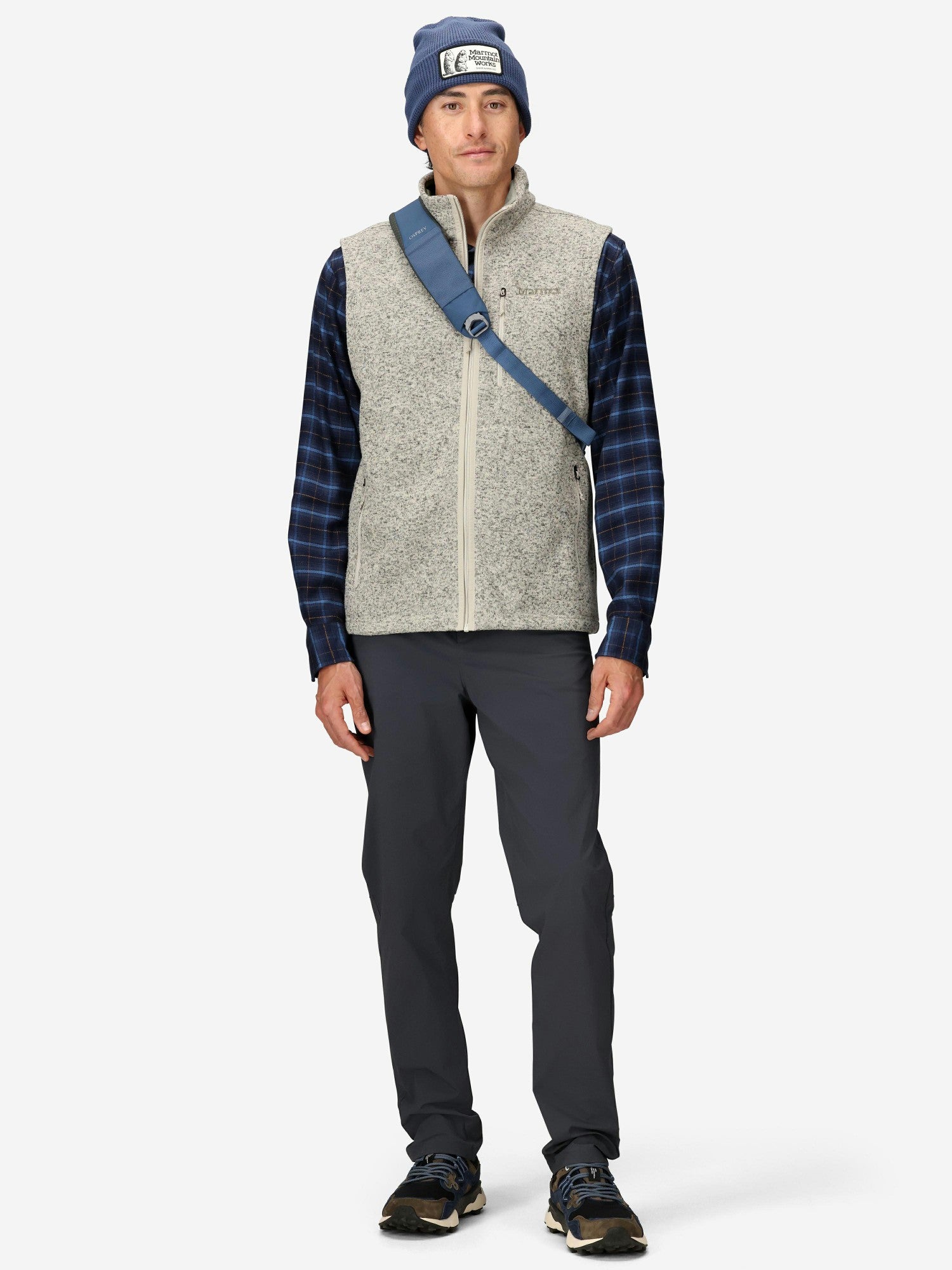 Drop Line Sweater Fleece Vest Birch Bark Heather Marmot