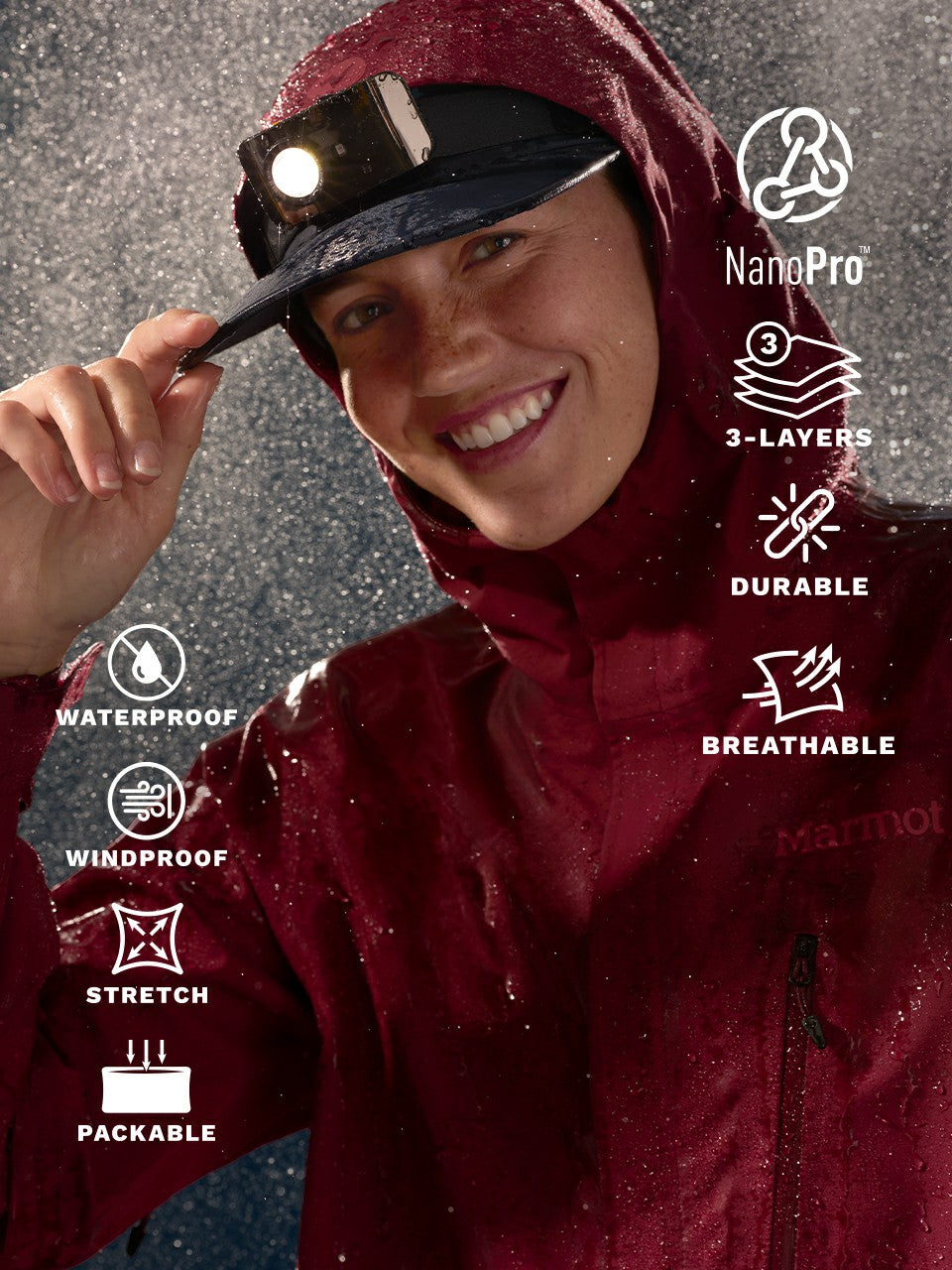 PreCip® Evo Pro Rain Jacket Cosmos Red Marmot