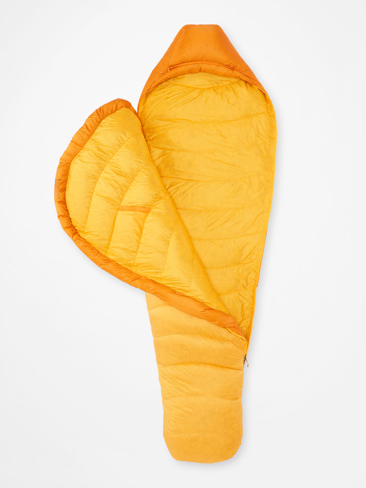 Lithium Down 0°  Sleeping Bag - Short Orange Pepper/Golden Sun Marmot
