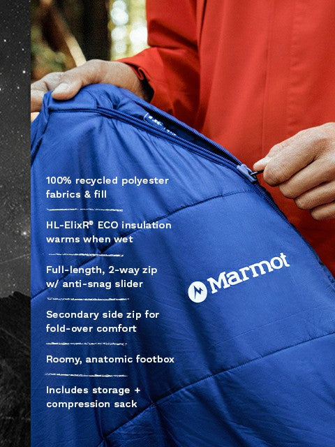 Trestles Elite Eco 30° Sleeping Bag Foliage/Steel Onyx Marmot