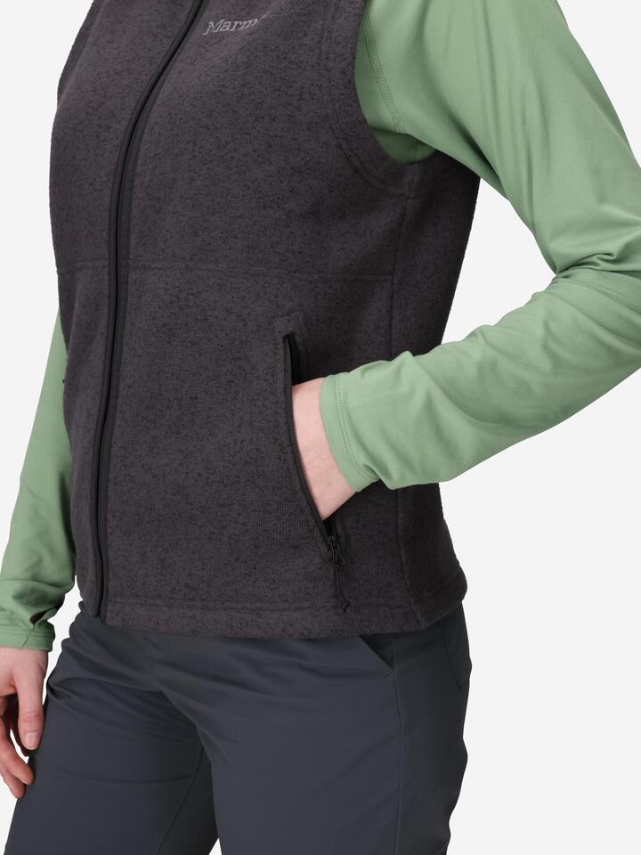 Drop Line Sweater Fleece Vest Black Heather Marmot