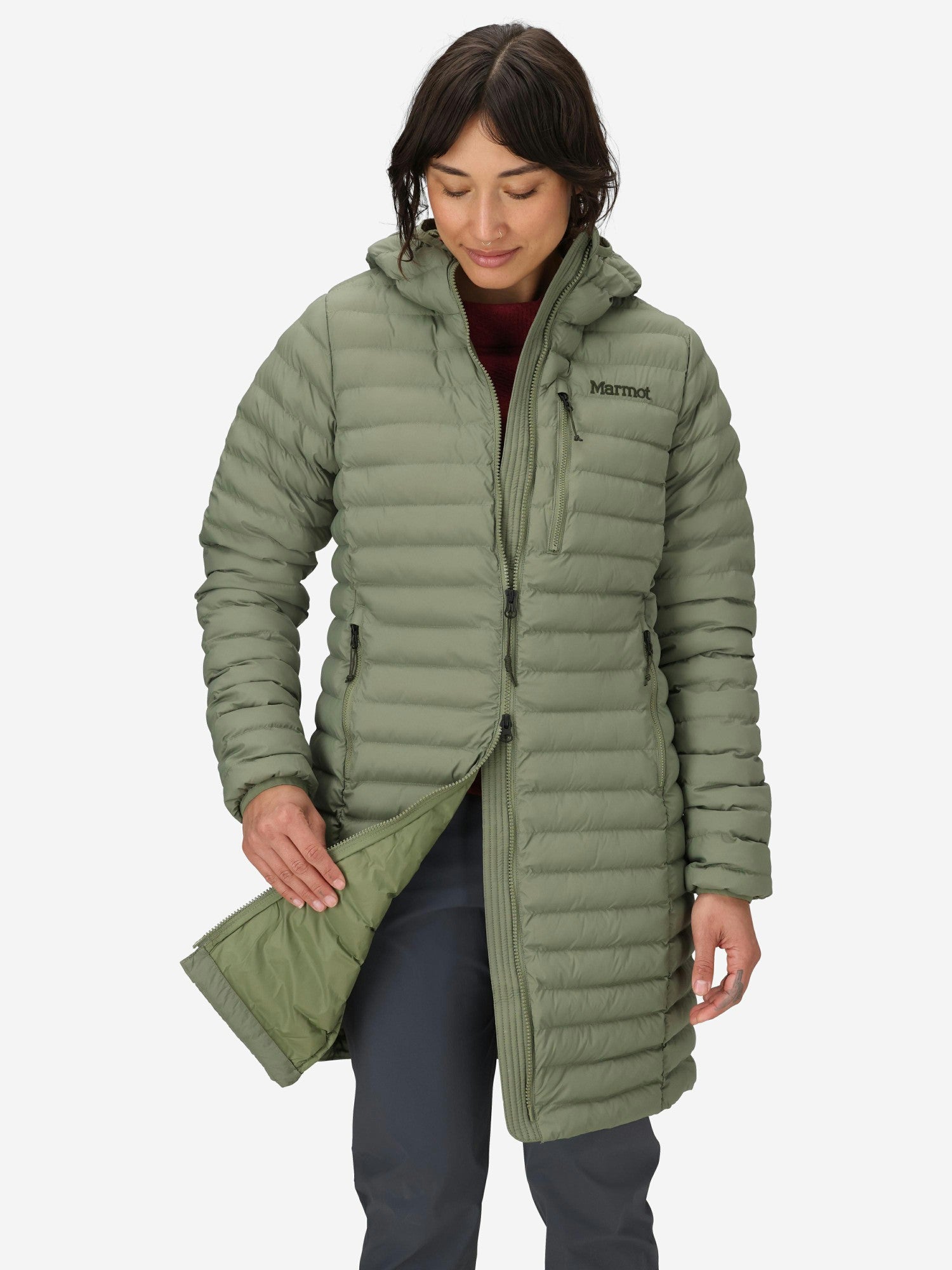 Echo Featherless Insulated Long Jacket Olive Grove Marmot