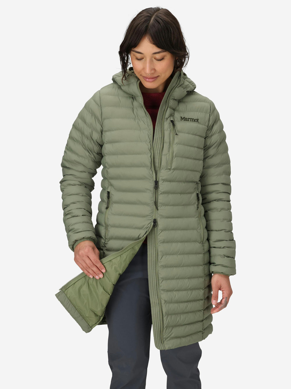 Echo Featherless Insulated Long Jacket Olive Grove Marmot