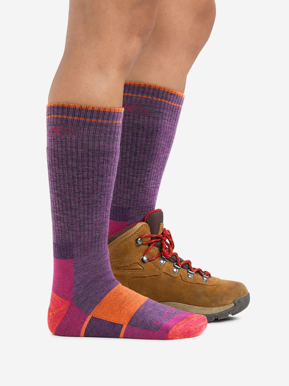 Darn Tough Hiker Boot Full Cushion Midweight Hiking Socks Darn Tough Plum Heather Marmot